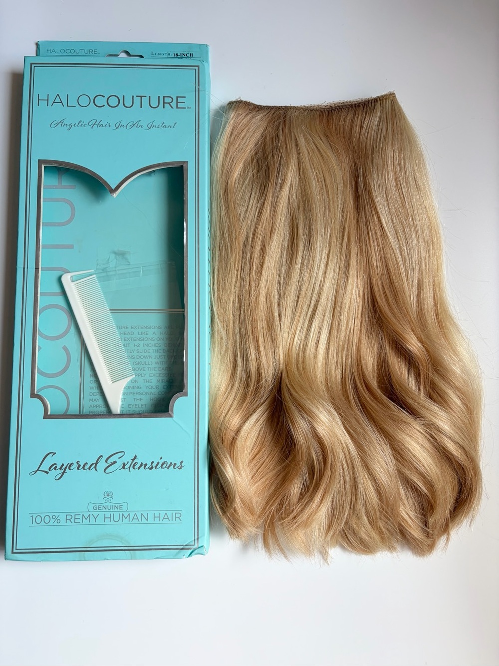Halocouture Halo Hair Extensions #27-613 Layered Blonde Invisible Wire Halo